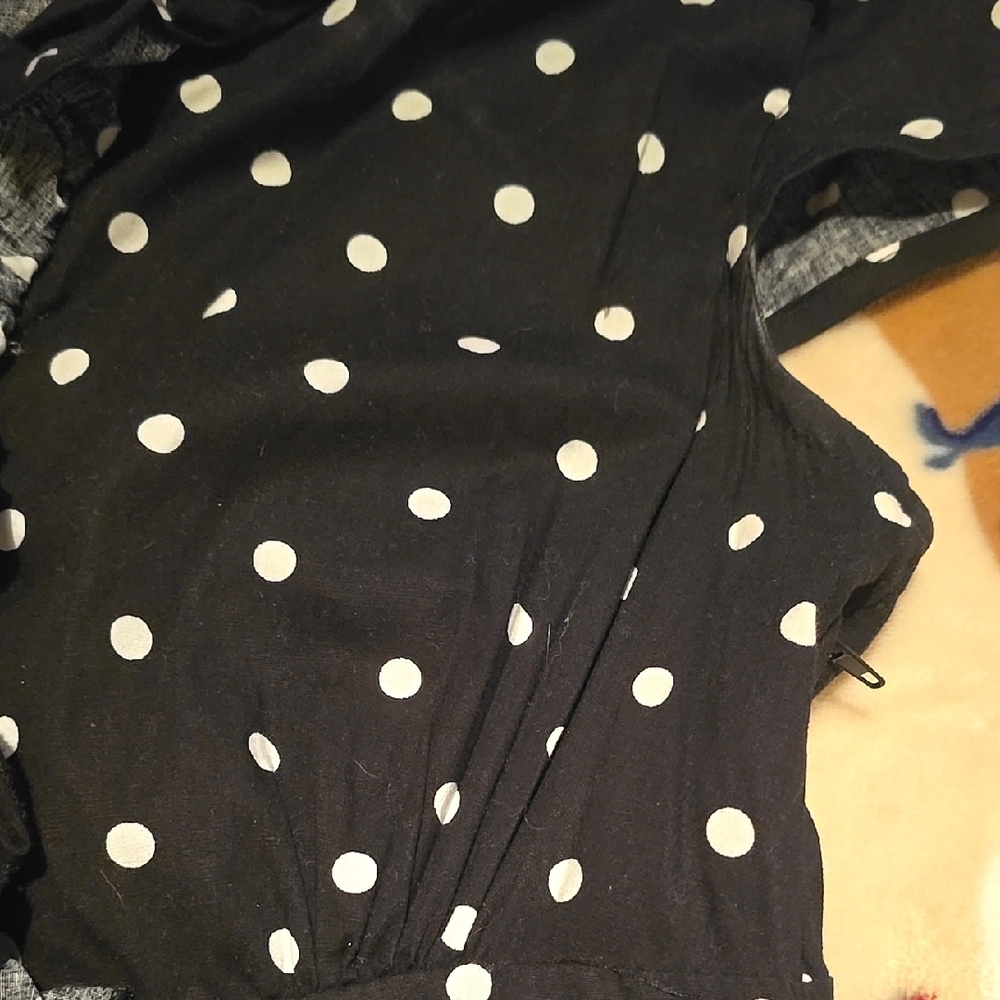 Retro 50's Pinup Black and White Polka Dot   Dress - Picture 13 of 14